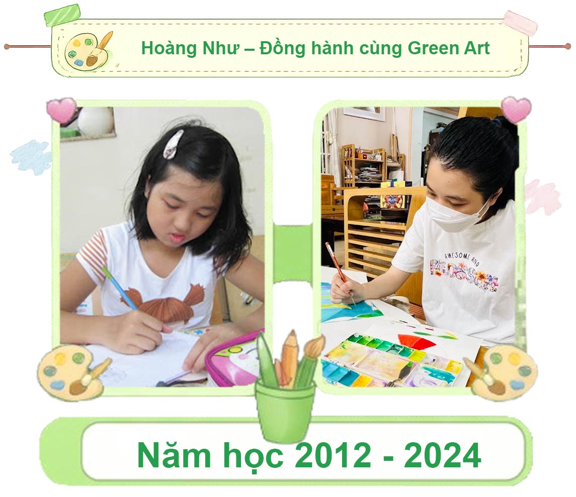 hành trình Hoàng Như học vẽ 12 năm tại lớp vẽ thiếu nhi Green Art Class