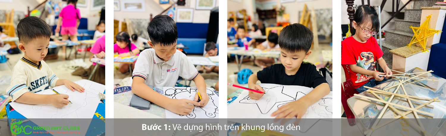 làm lồng đèn trung thu cùng lớp học vẽ green art class