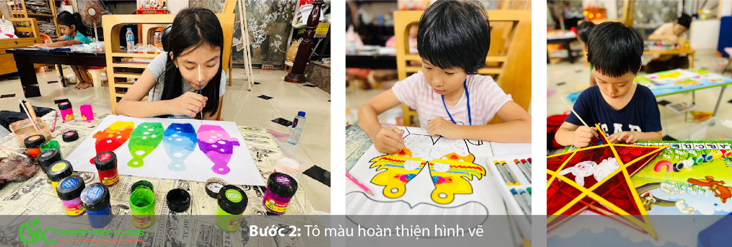 workshop-lam-long-den-trung-thu tại lớp vẽ green art class