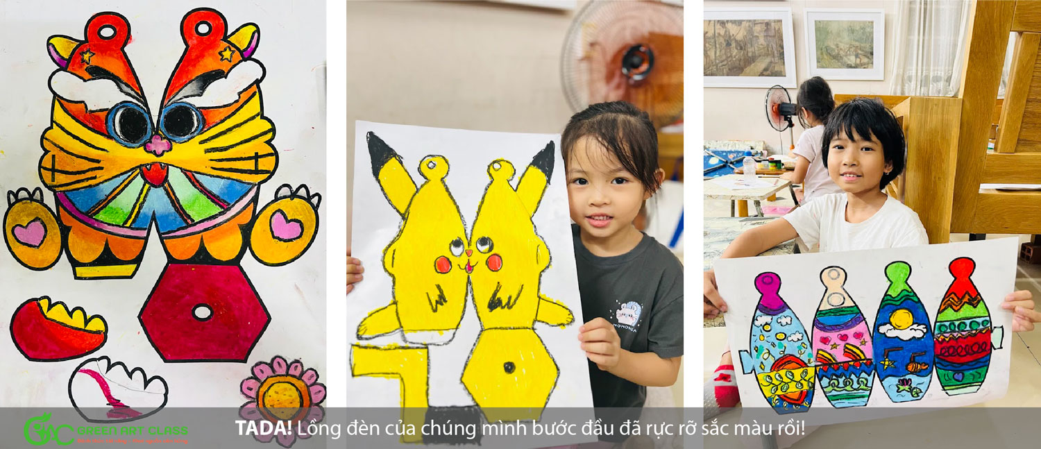 sáng tạo workshop làm lồng đèn trung thu tại lớp học vẽ green art class