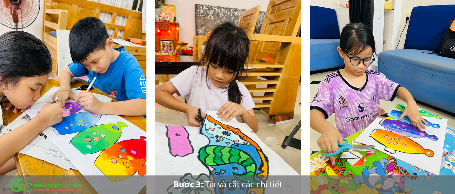 sáng tạo workshop làm lồng đèn trung thu tại lớp học vẽ green art class