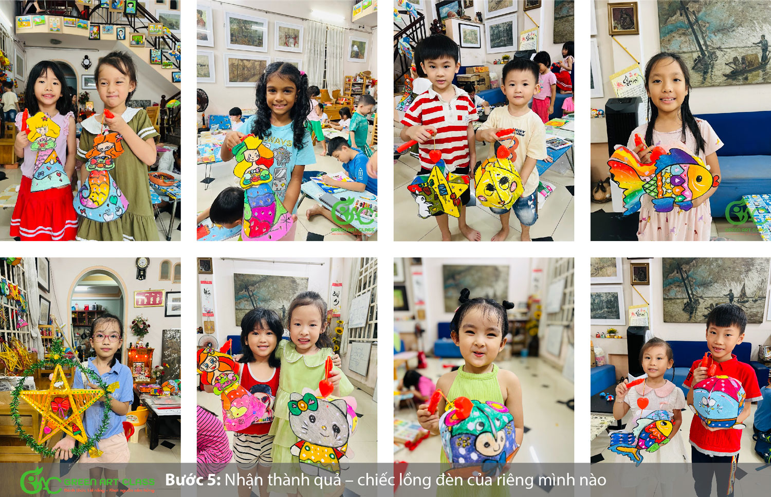 sáng tạo workshop làm lồng đèn trung thu tại lớp học vẽ green art class