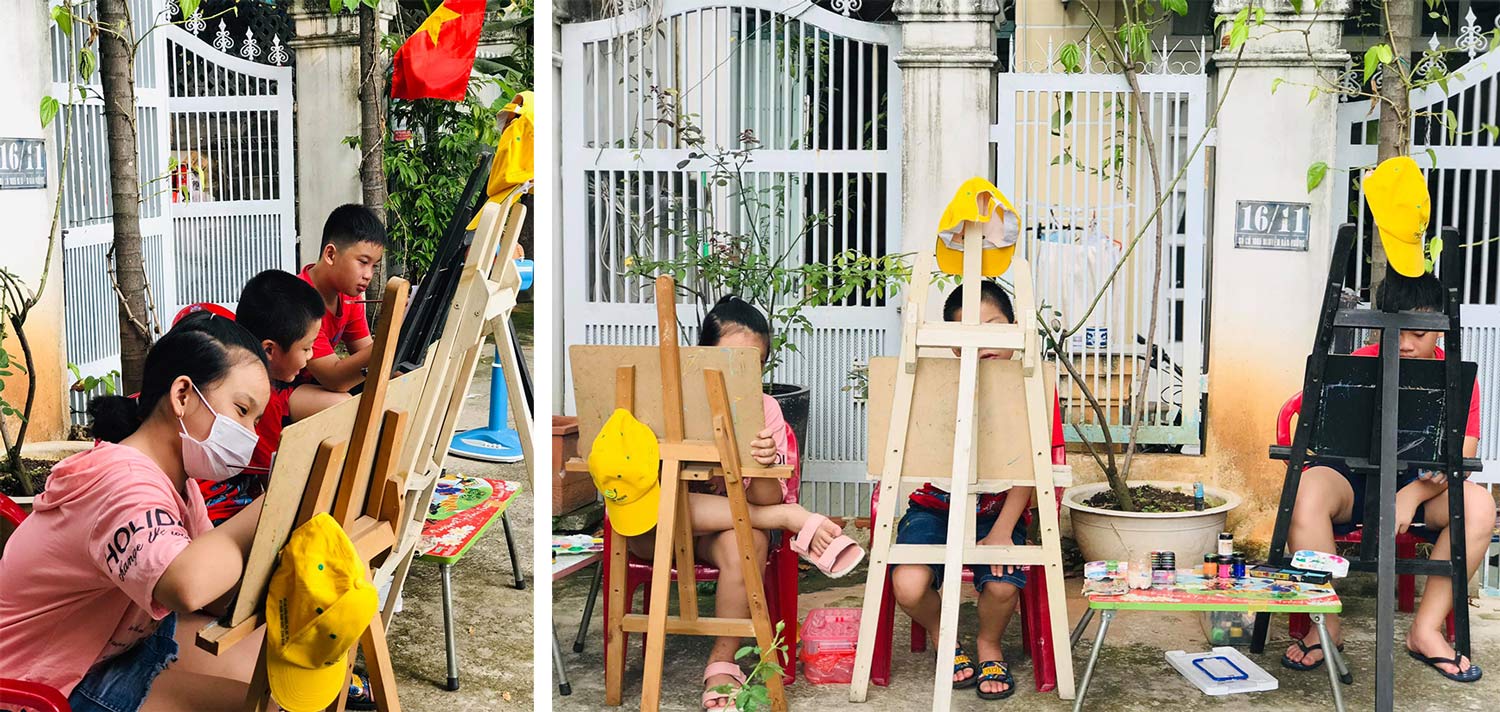 học vẽ ngoài trời ở lớp vẽ thảo điền