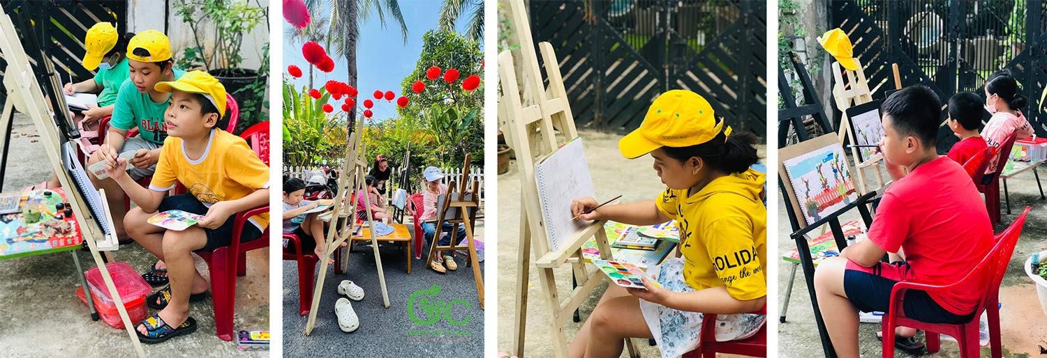học vẽ ngoài trời tại lớp học vẽ green art class